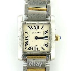 Cartier Tank Francaise 2384 2-tone Gold+s. S. Ladies Watch As Is For Parts/repair