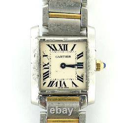 Cartier Tank Francaise 2384 2-tone Gold+s. S. Ladies Watch As Is Parts/repairs