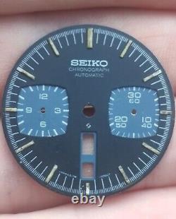 Case and dial for men's Seiko Bullhead automatic chronograph watch broken leg
