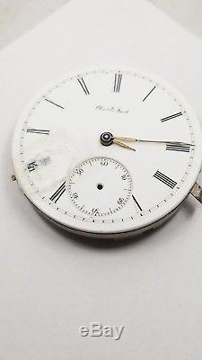 Chas Jacot Antique Pocket Watch Movement with dial High Grade for parts F1144