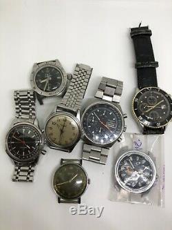 Chronograph Watch Lot, Enicar, Recta, Hamilton, Citizen Recordmaster For Parts
