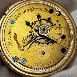 Circa 1887 Antique Aurora Watch Co Pocket Watch (Thomas & Brand) NOT WORKING