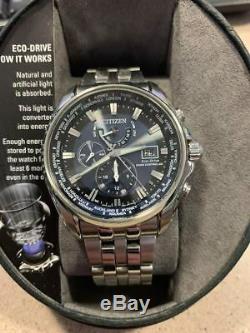 Citizen Eco-Drive AT9030-80L Men's 44mm World Time Atomic Watch- BROKEN CLASP