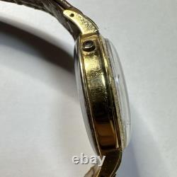 Citizen Vintage Watch 1950s Hand Wind Date Silver Dial Not Working Japan Rare