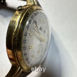 Citizen Vintage Watch 1950s Hand Wind Date Silver Dial Not Working Japan Rare