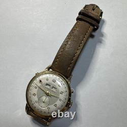 Citizen Vintage Watch 1950s Hand Wind Date Silver Dial Not Working Japan Rare