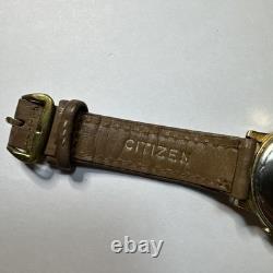 Citizen Vintage Watch 1950s Hand Wind Date Silver Dial Not Working Japan Rare