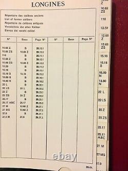 Complete original repair parts guide to Longines vintage watches published 1960s
