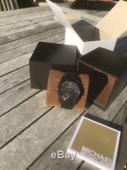 Damaged Michael Kors Black Steel Chronograph Mens Watch MK5550
