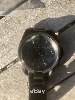 Damaged Michael Kors Black Steel Chronograph Mens Watch MK5550