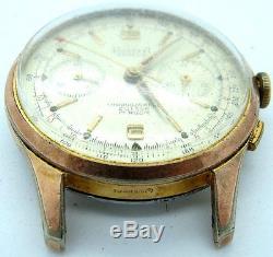 Dreffa Swiss Chronograph watch 18 k gold plated for parts, repair