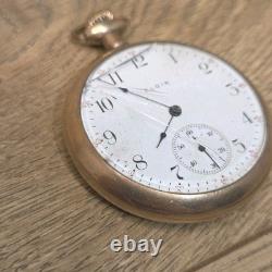 Elgin 291 16s 7j Gold Etched Openface Pocket Watch Not Working