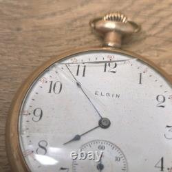 Elgin 291 16s 7j Gold Etched Openface Pocket Watch Not Working