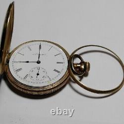Elgin Pocket Watch 1900 16s 7j Movement 8k Solid Gold Case for parts or repair
