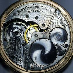 Elgin Pocket Watch 1900 16s 7j Movement 8k Solid Gold Case for parts or repair