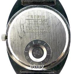 Elgin Swissonic Vintage Stainless Steel Watch For Parts Or Repairs