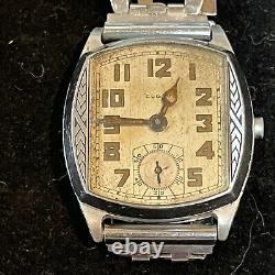 Elgin Watch Mens Art Deco For Restoration Or Parts Missing Crown And Stem Only