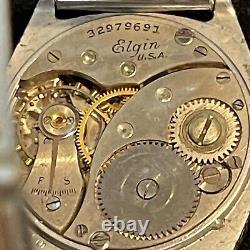 Elgin Watch Mens Art Deco For Restoration Or Parts Missing Crown And Stem Only