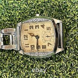 Elgin Watch Mens Art Deco For Restoration Or Parts Missing Crown And Stem Only