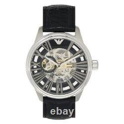 Emporio Armani Watch Mechanic Silver Case Dial Skeleton AR4629 FOR PARTS ONLY