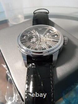 Emporio Armani Watch Mechanic Silver Case Dial Skeleton AR4629 FOR PARTS ONLY