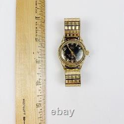 FOR PARTS Benrus 10K RGP Kreisler Stretch Bracelet Band Gold Tone Watch