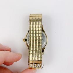 FOR PARTS Benrus 10K RGP Kreisler Stretch Bracelet Band Gold Tone Watch