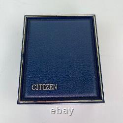 FOR PARTS Citizen Quartz Vintage Watch Men Gold Tone Black Rectangle Dial in Box