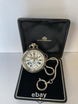 FOR PARTS/REPAIR ONLY VTG Bucherer Incabloc 17 Jewels Pocket Watch Swiss Made