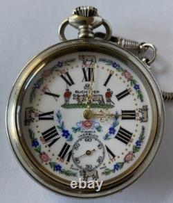 FOR PARTS/REPAIR ONLY VTG Bucherer Incabloc 17 Jewels Pocket Watch Swiss Made