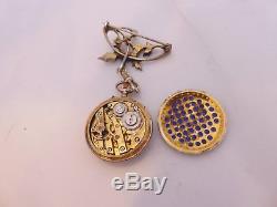 Fine Victorian Art Nouveau natural seed Pearl pocket watch brooch, boxed, 925