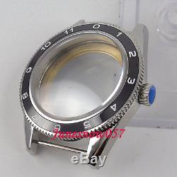 Fit ETA 2824 2836 movement 41mm black ceramic bezel sapphire glass watch case 72