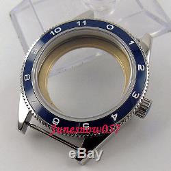 Fit ETA 2824 2836 movement 41mm blue ceramic bezel sapphire glass watch case C71