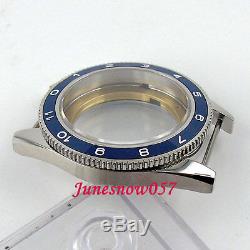 Fit ETA 2824 2836 movement 41mm blue ceramic bezel sapphire glass watch case C71