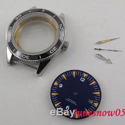 Fit ETA 2824 2836 movement 41mm ceramic bezel watch case +Blue Dial+hands 131
