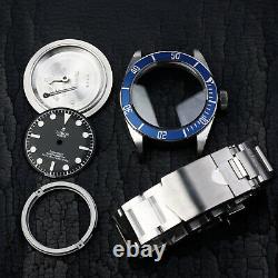 Fit eta 2824 st2130 movement watch parts case kit for black bay blue 40mm