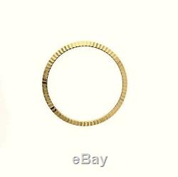 Fluted Bezel For Men 34mm Rolex Date 14k Yellow Gold 1500,1503,15203 Watch Part