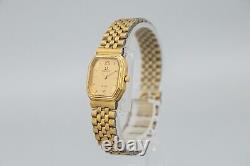 For Parts 10K Vintage OMEGA De Ville Cal. 1375 Quartz Gold Roman Dial Women's