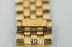 For Parts 10K Vintage OMEGA De Ville Cal. 1375 Quartz Gold Roman Dial Women's