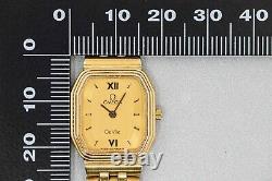 For Parts 10K Vintage OMEGA De Ville Cal. 1375 Quartz Gold Roman Dial Women's