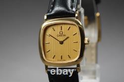 For Parts 1980s OMEGA De Ville Quartz Gold Ladies Cal. 1458 Ref. 595.0098.2