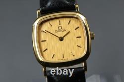 For Parts 1980s OMEGA De Ville Quartz Gold Ladies Cal. 1458 Ref. 595.0098.2