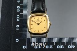 For Parts 1980s OMEGA De Ville Quartz Gold Ladies Cal. 1458 Ref. 595.0098.2