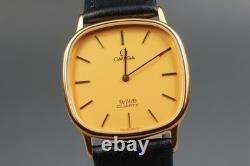 For Parts 1980s Omega De Ville Quartz Gold Dial Cal. 1365 Ref. 191.0131.1