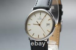 For Parts 1980s Omega De Ville Quartz Silver Dial Mens Cal. 1430 Ref. 196.0312.1