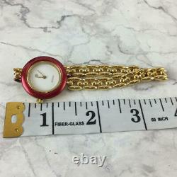 For Parts Gucci Change Bezel 6 Colors Quartz White Dial Gold Bangle Watch