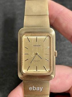 For Parts Tissot Stylist Gold Plated Mechanical Vintage Men's Watch With Box