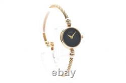 For Parts Vintage Gucci 2700L 20mm Black Dial Gold Bangle Quartz Women's Japan