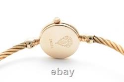 For Parts Vintage Gucci 2700L 20mm Black Dial Gold Bangle Quartz Women's Japan