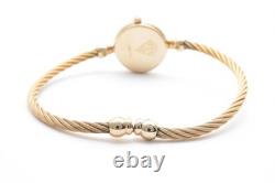 For Parts Vintage Gucci 2700L 20mm Black Dial Gold Bangle Quartz Women's Japan